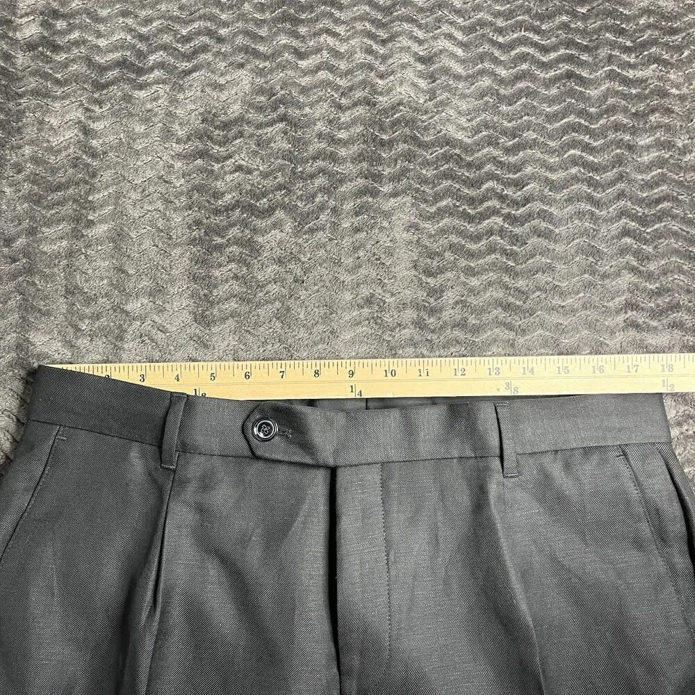 Hugo Boss Suit 42 R Mens Dark Grey Wool Linen Slim fit